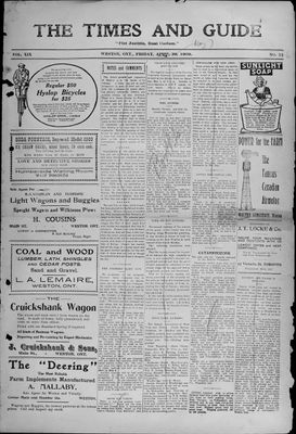 Times & Guide (Weston, Ontario), 30 Apr 1909