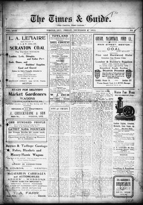 Times & Guide (Weston, Ontario), 6 Dec 1912