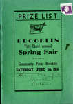 Brooklin Spring Fair Prize List, 1964