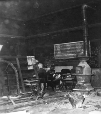 Sinclair School Interior after Fire, 1953