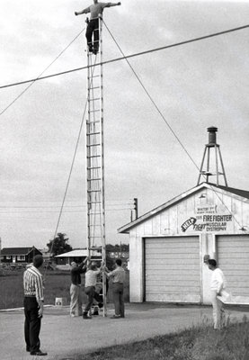 Garrard Road Fire Department Ladder Drill, 1959