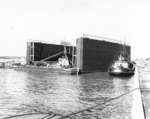 Floating Dry Dock in Whitby Harbour, 1956