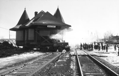 Moving Whitby Junction Station, 1970