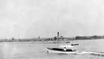 Motor boat at Whitby Harbor, C. 1930.