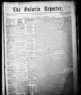 Ontario Reporter, 1 Nov 1851