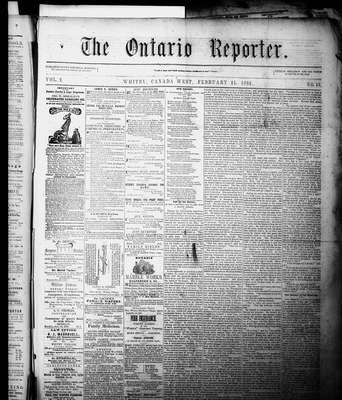 Ontario Reporter, 21 Feb 1852