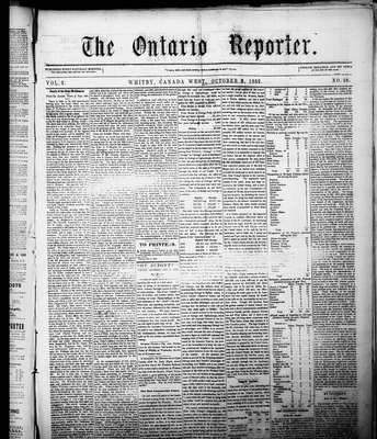 Ontario Reporter, 9 Oct 1852