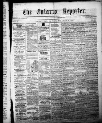 Ontario Reporter, 20 Nov 1852