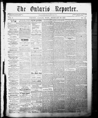 Ontario Reporter, 26 Feb 1853