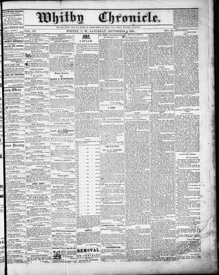 Whitby Chronicle, 1 Sep 1860