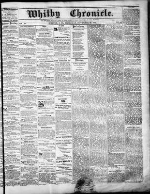 Whitby Chronicle, 29 Nov 1860