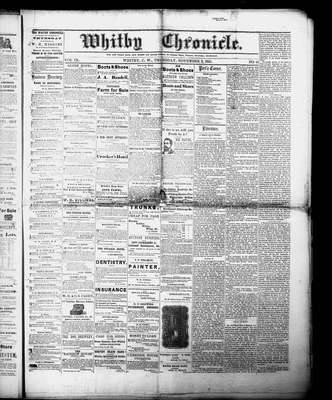 Whitby Chronicle, 9 Nov 1865