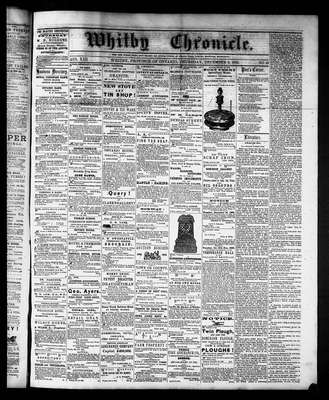 Whitby Chronicle, 9 Dec 1869