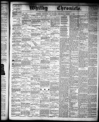 Whitby Chronicle, 9 Mar 1876