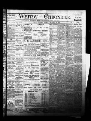 Whitby Chronicle, 28 Dec 1883