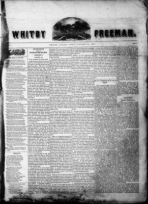 Whitby Freeman (Whitby, ON: J. S. Sprowle, 1850), 23 Jan 1850