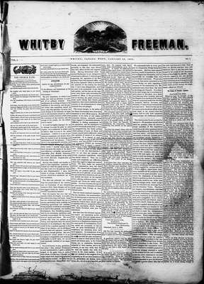 Whitby Freeman (Whitby, ON: J. S. Sprowle, 1850), 30 Jan 1850