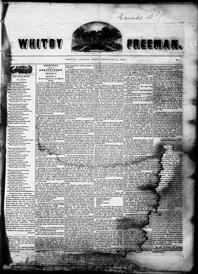 Whitby Freeman (Whitby, ON: J. S. Sprowle, 1850), 6 Feb 1850