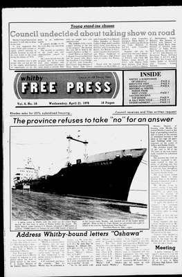 Whitby Free Press, 21 Apr 1976