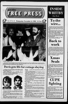 Whitby Free Press, 3 Nov 1982