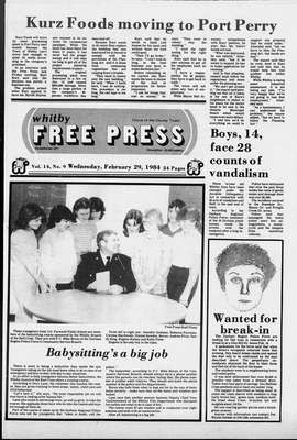 Whitby Free Press, 29 Feb 1984