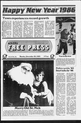 Whitby Free Press, 30 Dec 1985