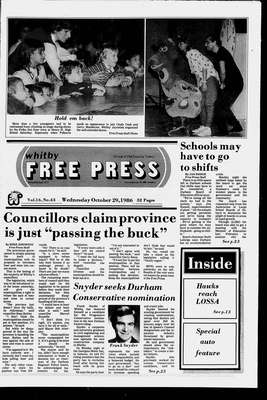 Whitby Free Press, 29 Oct 1986