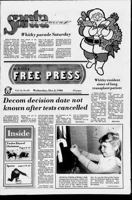 Whitby Free Press, 3 Dec 1986