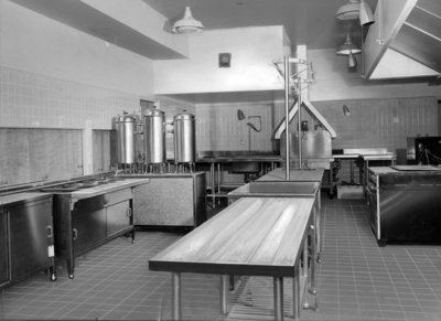 Kitchen at Fairview Lodge, 1951