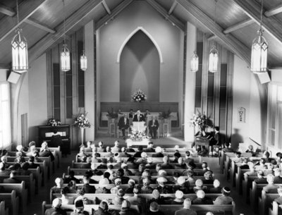 Interior of Faith Baptist Church, November 29, 1959