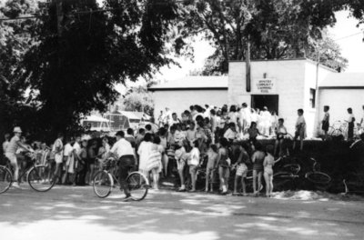 Children Outside a Change Room at Kinsmen Park Swimming Pool, June 1962