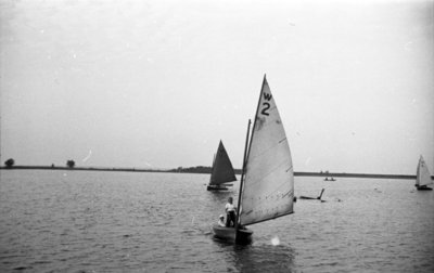 Sailboats on Whitby Harbour, 1937