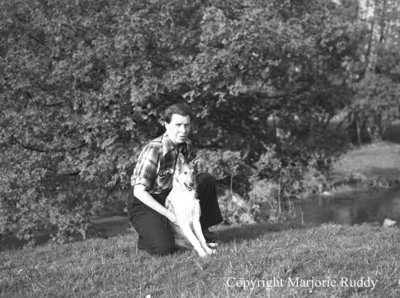 Nick Thorah and Dog, May 23, 1950