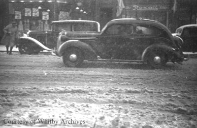 Dundas Street West in Snow, April 8, 1938