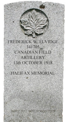 Gravestone for Frederick W. Elvidge