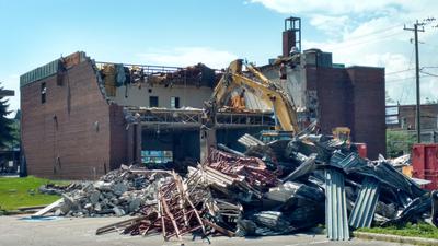 Demolition of the old Whitby Main Fire Hall, 2019