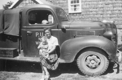 Lillian Kirk and two sons, 1949