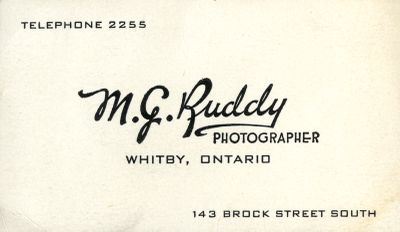 M.G. Ruddy Business Card, c.1935