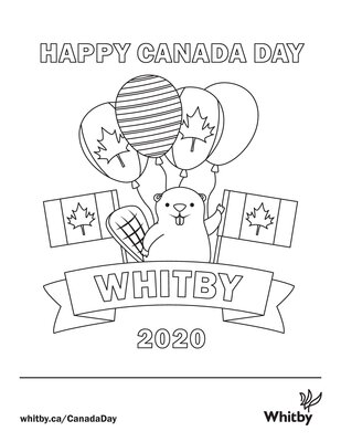 Canada Day Colouring Page, July 1, 2020