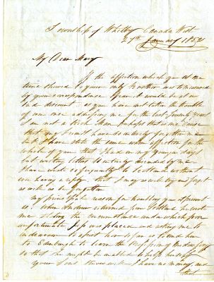 Letter from Alexander McPherson to his sister, 27 January 1852
