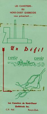 Pamphlet from the Canoers of Northwest Quebec