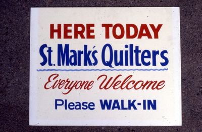 St. Mark's Quilters Sign