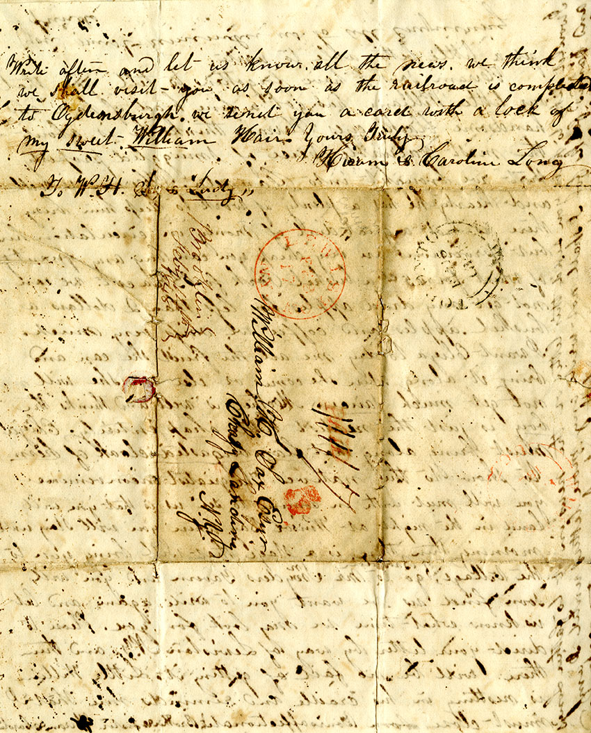 Postal Cover & Letter from Brooklin, 1848