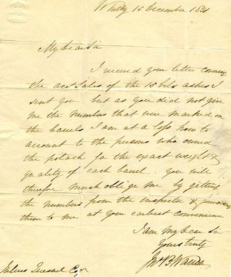 J.B. Warren Letter, 1831