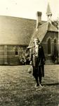 Unidentified Woman in front of All Saints' Parish Hall