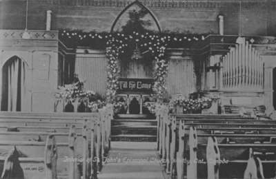 Interior of St. John's Anglican Church, c. 1913