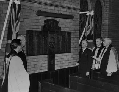 Dedication of Honour Roll from First and Second World Wars at All Saints' Anglican Church, November 12, 1947