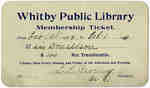 Whitby Public Library Membership Ticket, 1910