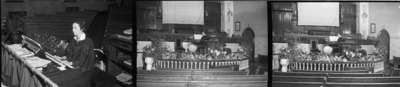 Kathleen Rowe at Organ, Whitby United Church, October 9, 1939 (3 frames)