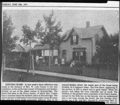 Residence of Robert Peter Perry located at Bracebridge, Ontario, c.1891